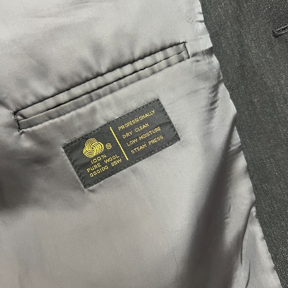 Jones New York Blazer Mens 42R Charcoal Grey Excellent 100% Wool Golden Twist - Picture 7 of 15